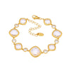 Wholesale Women's Fashion Geometric 316L Stainless Steel Electroplated Faceted Czech Glass Bracelet Jewelry