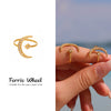 Wholesale Women's Fashion Geometric Stainless Steel Electroplated Ferris Wheel Moon Goddess Opening Adjustment Ring
