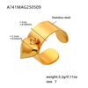 Wholesale Women's Fashion Geometric Stainless Steel Electroplated 18K Gold Ferris Wheel Small Heart Open Index Finger Ring