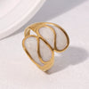 Wholesale Women's Fashion Geometric Stainless Steel Electroplated Open Ring Bracelet