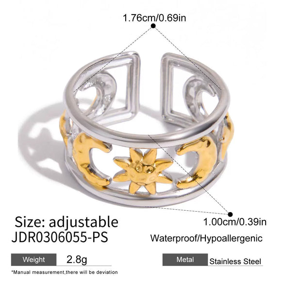 Wholesale Women's Fashion Geometric Stainless Steel Electroplated Ring Accessories