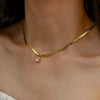 Wholesale Women's Fashion Geometric Stainless Steel Electroplated Round Zircon Pendant Necklace With Conventional Chain