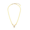 Wholesale Women's Fashion Geometric Stainless Steel Electroplated Round Zircon Pendant Necklace With Conventional Chain