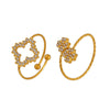 Wholesale Women's Fashion Geometric Stainless Steel Four Leaf Flower Ring With Electroplating Design