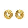 Wholesale Women's Fashion Geometric 316L Stainless Steel Hollow Thread Circle Plate Earrings With Electroplating
