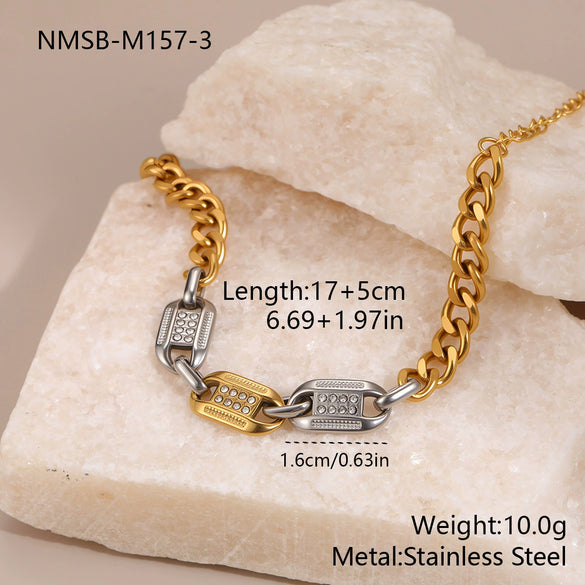 Wholesale Women's Fashion Geometric Stainless Steel 18K Electroplated Bracelet Hand Jewelry