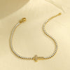 Wholesale Women's Fashion Geometric Stainless Steel 18K Electroplated Diamond Microinlaid Bracelet
