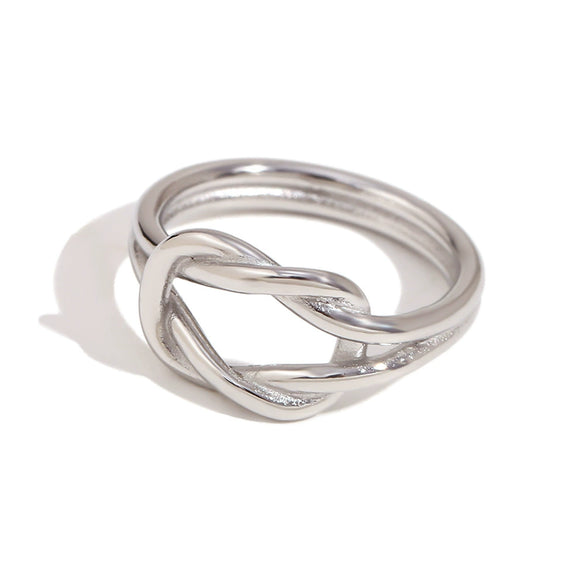 Wholesale Women's Fashion Geometric Stainless Steel 18K Gold Electroplated Swirl Knotted Daisy Ring