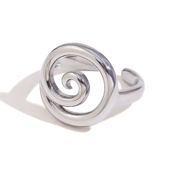Wholesale Women's Fashion Geometric Stainless Steel 18K Gold Electroplated Swirl Knotted Daisy Ring