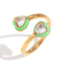 Wholesale Women's Fashion Geometric Stainless Steel 18K Gold Electroplated Swirl Knotted Daisy Ring