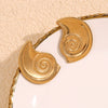 Wholesale Women's Fashion Geometric Stainless Steel 18K Gold Plated Cochlear Modeling Earrings