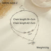 Wholesale Women's Fashion Geometric Stainless Steel 18K Gold Plated Doublelayer Clavicle Necklace