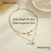 Wholesale Women's Fashion Geometric Stainless Steel 18K Gold Plated Doublelayer Clavicle Necklace