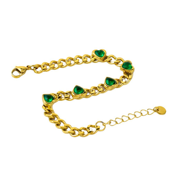 Wholesale Women's Fashion Geometric Stainless Steel 18K Gold Plated Love Bracelet