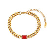 Wholesale Women's Fashion Geometric Stainless Steel 18K Gold Plated Micro Inlaid Zircon Cuban Chain Bracelet