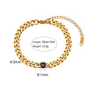 Wholesale Women's Fashion Geometric Stainless Steel 18K Gold Plated Micro Inlaid Zircon Cuban Chain Bracelet