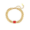 Wholesale Women's Fashion Geometric Stainless Steel 18K Gold Plated Micro Inlaid Zircon Cuban Chain Bracelet