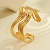 Wholesale Women's Fashion Geometric Stainless Steel 18K Gold Plated Open Bracelet