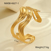 Wholesale Women's Fashion Geometric Stainless Steel 18K Gold Plated Open Bracelet