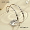 Wholesale Women's Fashion Geometric Stainless Steel 18K Gold Plated Open Bracelet
