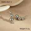 Wholesale Women's Fashion Geometric Stainless Steel 18K Gold Plated Round Bead Earrings