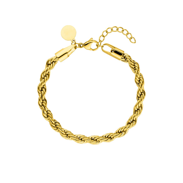 Wholesale Women's Fashion Geometric Stainless Steel 18K Gold Plated Twist Bracelet