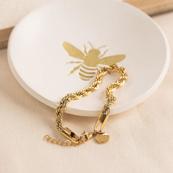 Wholesale Women's Fashion Geometric Stainless Steel 18K Gold Plated Twist Bracelet