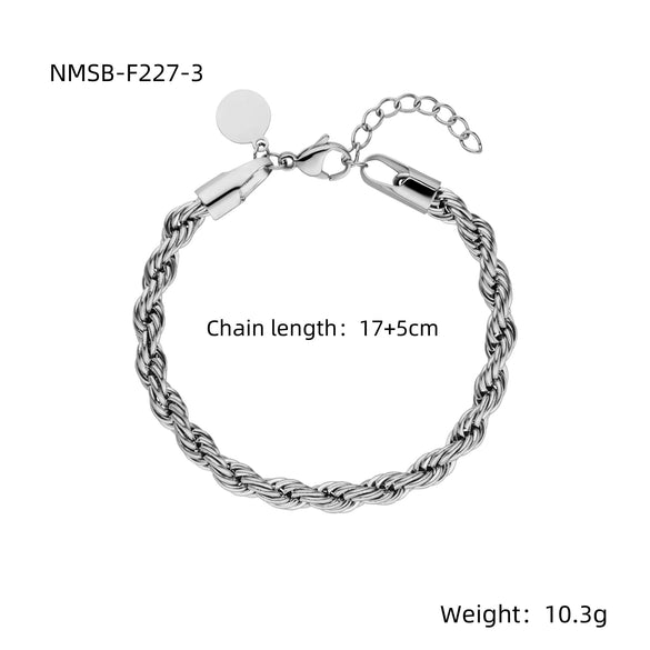 Wholesale Women's Fashion Geometric Stainless Steel 18K Gold Plated Twist Bracelet
