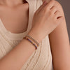 Wholesale Women's Fashion Geometric Stainless Steel 18K Oval Color Zircon Electroplated Bracelet