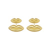 Wholesale Women's Fashion Geometric Stainless Steel Lip Earrings With Electroplating