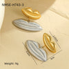 Wholesale Women's Fashion Geometric Stainless Steel Lip Earrings With Electroplating
