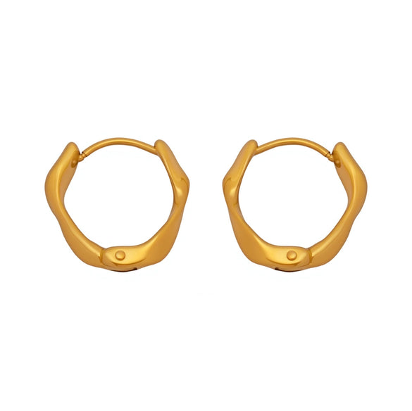 Wholesale Women's Fashion Geometric 316L Stainless Steel Pvd Electroplated 18K Gold Earrings