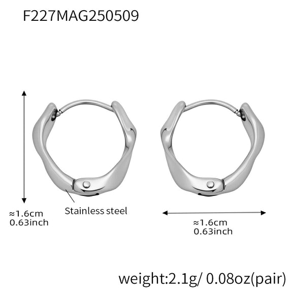 Wholesale Women's Fashion Geometric 316L Stainless Steel Pvd Electroplated 18K Gold Earrings