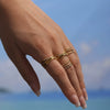 Wholesale Women's Fashion Geometric Stainless Steel Three Layer Opening Adjustable Ring With 18K Real Gold Vacuum Plating