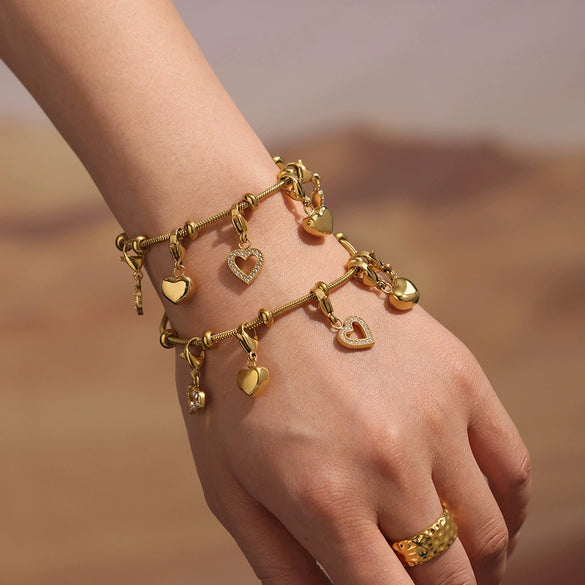 Wholesale Women's Fashion Geometric 316L Stainless Steel Zircon Bracelet With Electroplating