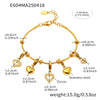 Wholesale Women's Fashion Geometric 316L Stainless Steel Zircon Bracelet With Electroplating