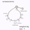 Wholesale Women's Fashion Geometric Tassel Crystal Stone Pendant Titanium Steel Electroplated Pullout Ring Hand Jewelry