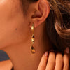 Wholesale Women's Fashion Geometric Wave Stainless Steel Earrings With Pvd Furnace Vacuum Real Gold Plating