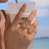 Wholesale Women's Fashion Geometric Wing Opening Ring Stainless Steel Furnace Pvd Electroplated
