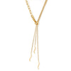 Wholesale Women's Fashion Geometric Woolen Multilayer Tassel Curved Strip Stacked Long Necklace Stainless Steel 18K Gold Plated
