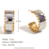 Wholesale Women's Fashion Gold Earrings Bracelet And Ring Set Stainless Steel 18K Gold Plated Geometric Pattern
