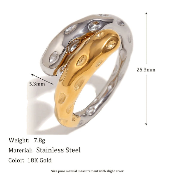 Wholesale Women's Fashion Gold Earrings Bracelet And Ring Set Stainless Steel 18K Gold Plated Geometric Pattern