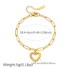 Wholesale Women's Fashion Gold Plated Stainless Steel Heart Shape Bracelet