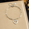 Wholesale Women's Fashion Gold Plated Stainless Steel Heart Shape Bracelet