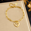 Wholesale Women's Fashion Gold Plated Stainless Steel Heart Shape Bracelet