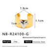 Wholesale Women's Fashion Heart Open Ring Stainless Steel With Gold And Silver Color Matching Electroplated