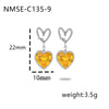 Wholesale Women's Fashion Heart Shape Zircon 18K Gold Plated Stainless Steel Earrings