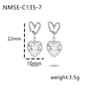 Wholesale Women's Fashion Heart Shape Zircon 18K Gold Plated Stainless Steel Earrings