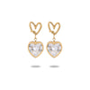 Wholesale Women's Fashion Heart Shape Zircon 18K Gold Plated Stainless Steel Earrings