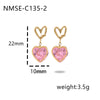 Wholesale Women's Fashion Heart Shape Zircon 18K Gold Plated Stainless Steel Earrings